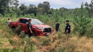 Hallaron en un pinar la camioneta robada en Guaraní