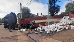 Despistó de un camión que se quedó sin frenos