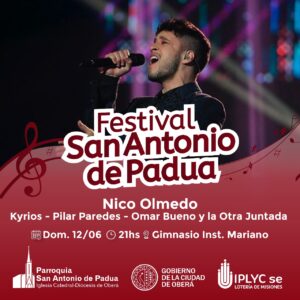 El domingo se realiza el Festival San Antonio de Padua