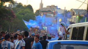 Así se festejó en Oberá el pase a la final del Mundial Qatar 2022